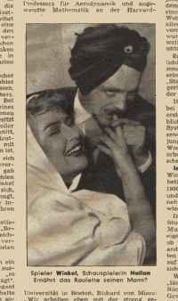 Der 'K&ouml;nig des Roulette', Benno Winkel, posiert mit einer Schauspielerin